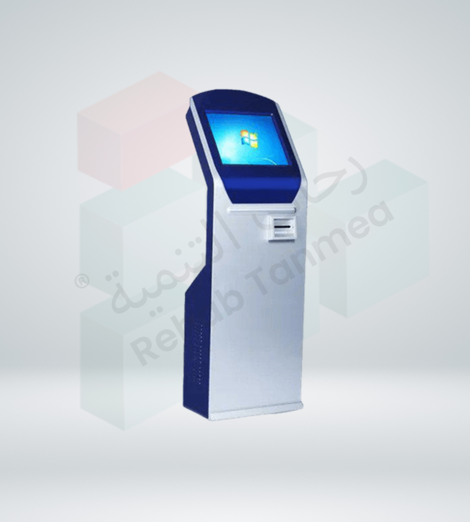 جهاز نظام الانتظار الأرضي STTD-1701 (Freestanding Queuing Device) – كشك بشاشة لمس 21.5 بوصة وطابعة 80mm وإرشاد صوتي من رحاب التنمية